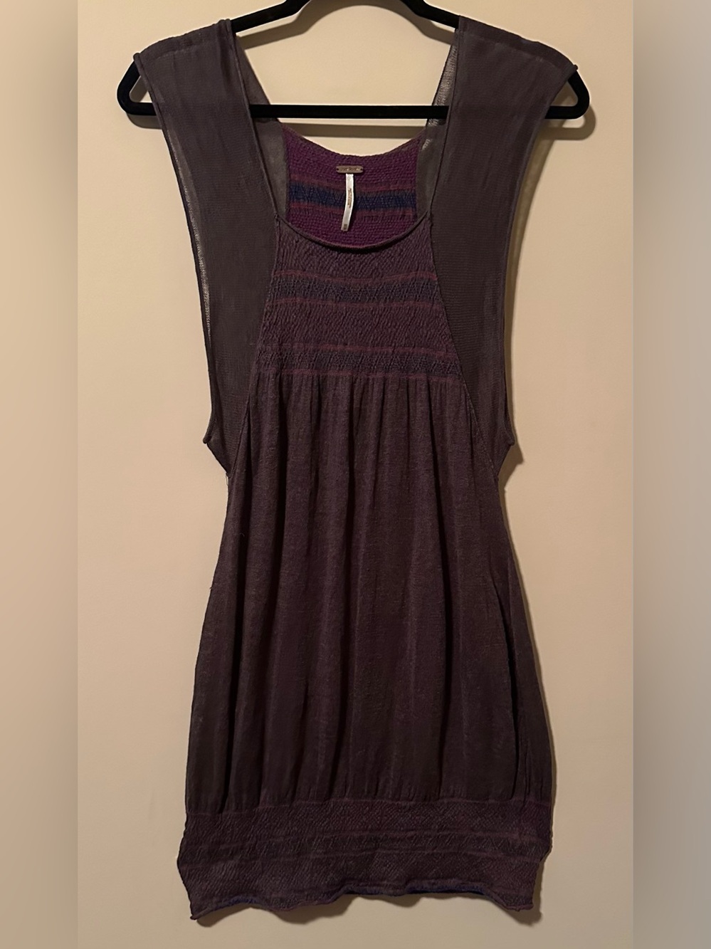 Free People Super Stretchy Plum Scoop Neck Sleeveless Tank/Dress